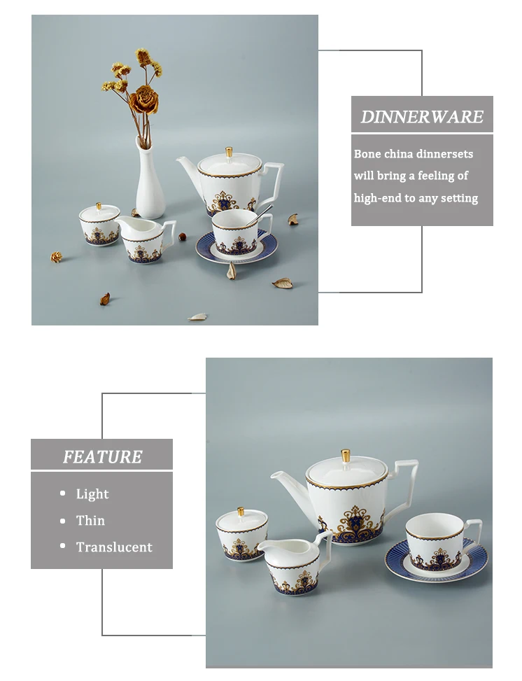 High Quality Royal Classic Vintage Porcelain Blue And White Bone China