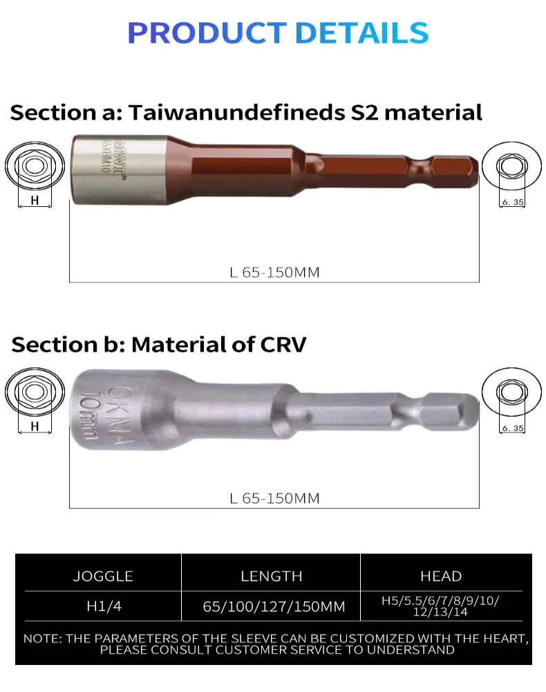 65l Nut Setters With H1/4' Socket Driver Bits Buy