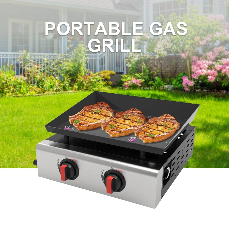 Motorhome Gas Grill 214 Sq Inch Cooking Surface Adjustable Flame