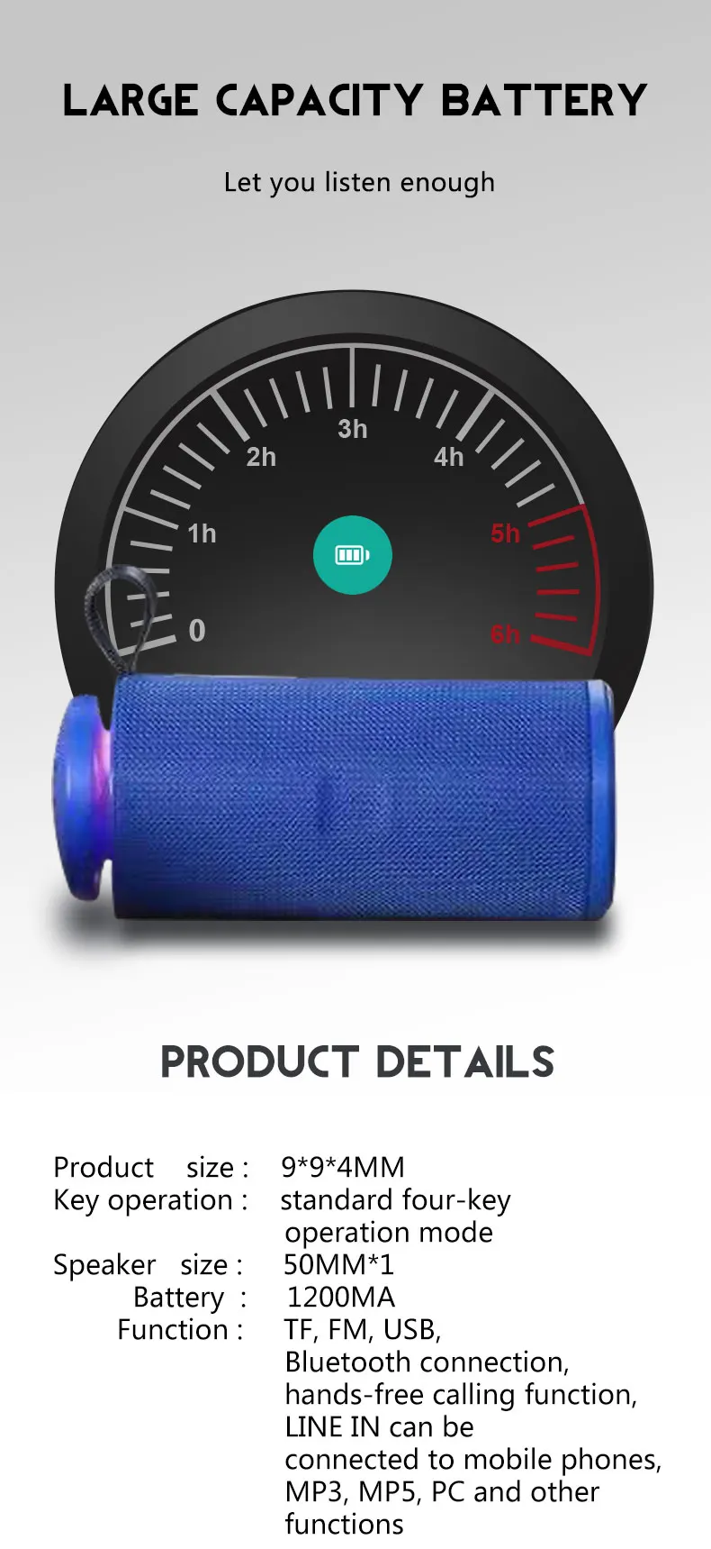 Portable Speaker Wireless 2021 New Product Factory wholesale Oem/Odm Mobile Phone Accessories Car Mini Subwoofer Dj Speaker Box - ANKUX.COM