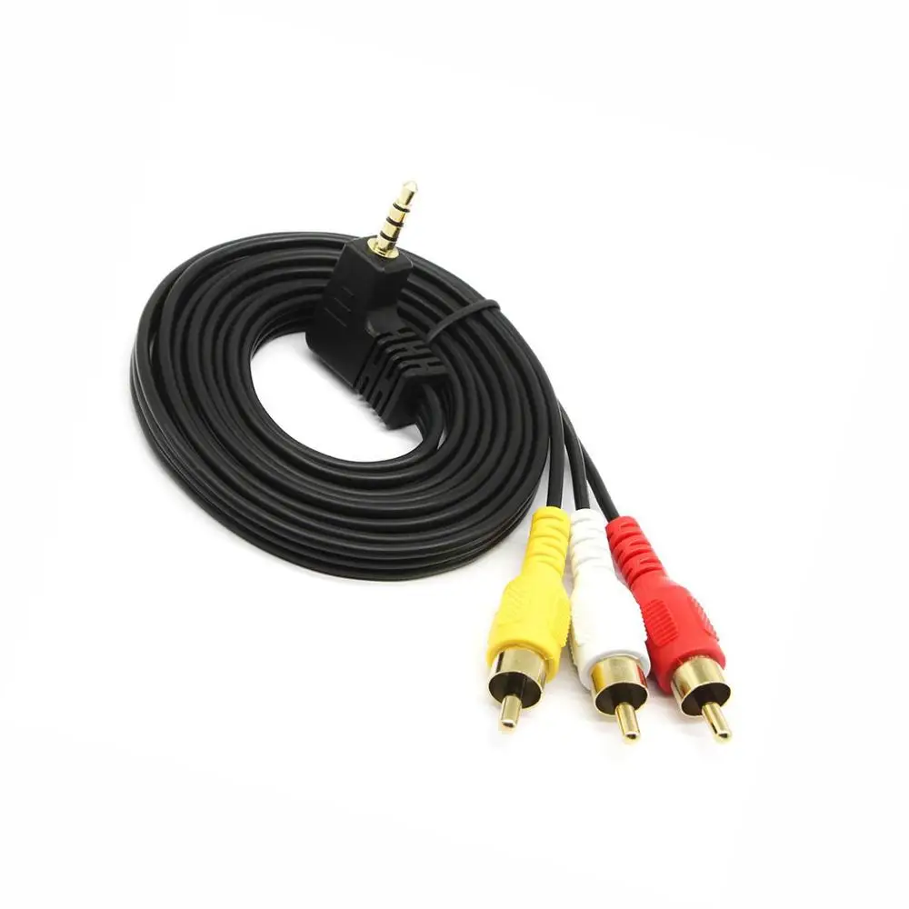 3.5mm Mini AV to 3 RCA Male Adapter Audio Video Camcorder Cable 6FT