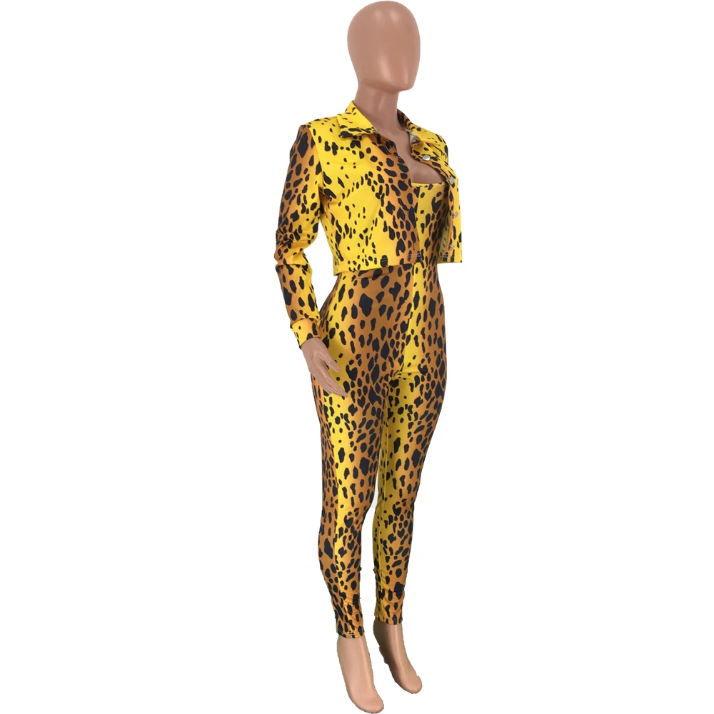 2020 Fashionable Leopard Print Bodysuit Long-sleeved Suspenders Halter ...