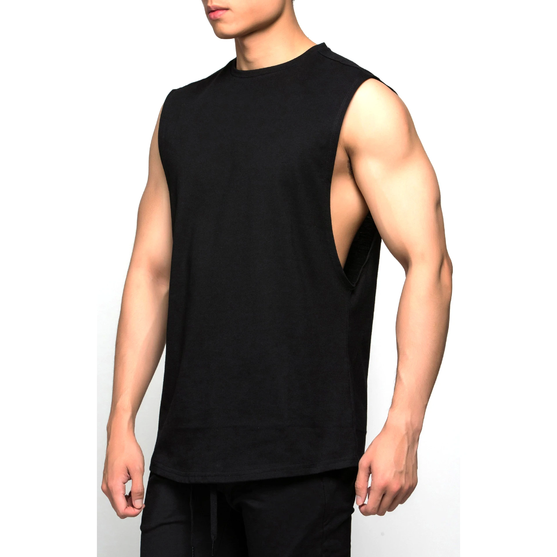 wholesale plain white mens white running tank top men gym wear