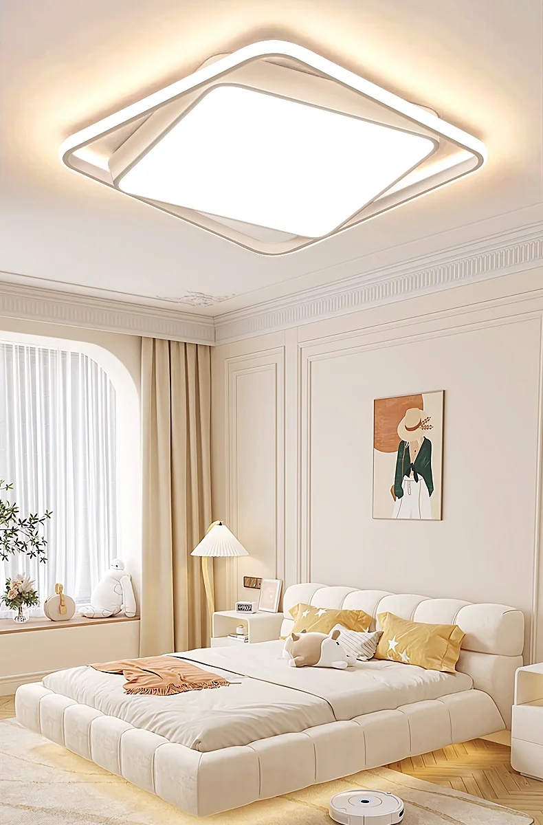 product 2024 24w luxury simple cream led ceiling light for living room master bedroom modern style acrylic internet celebrity favorite-0