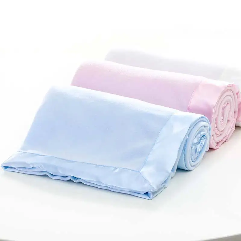 Super Soft Micro Plush Minky Fleece Baby Crib Blanket With Satin Trim Edge Buy Baby Crib