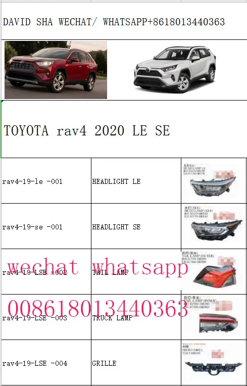 Car Body Parts Mirror For Toyota Rav4 2019 2020 2021 2022 - Buy Headlamp  Headlight Head Lamp Head Light Front Light Front Bumper Car Body Parts Body  