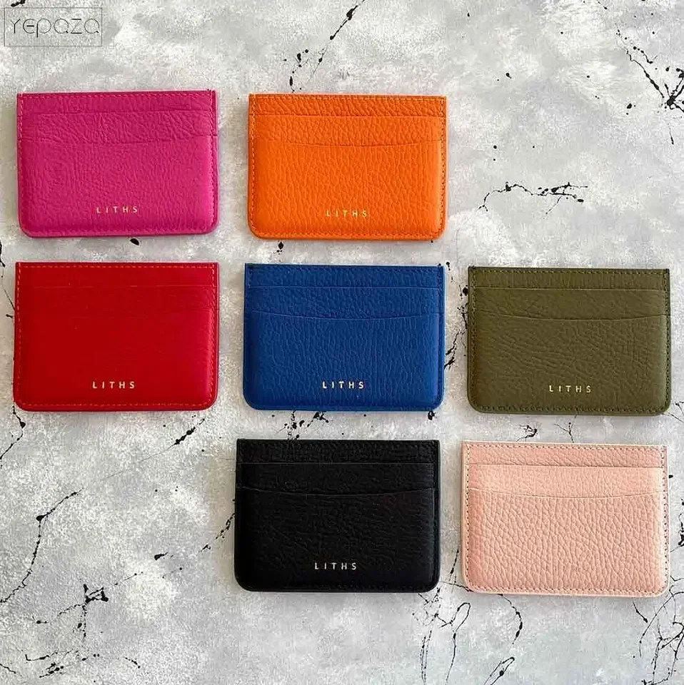 Sanchuan Custom Logo Slim Leather Card Holder Premium Pu Leather