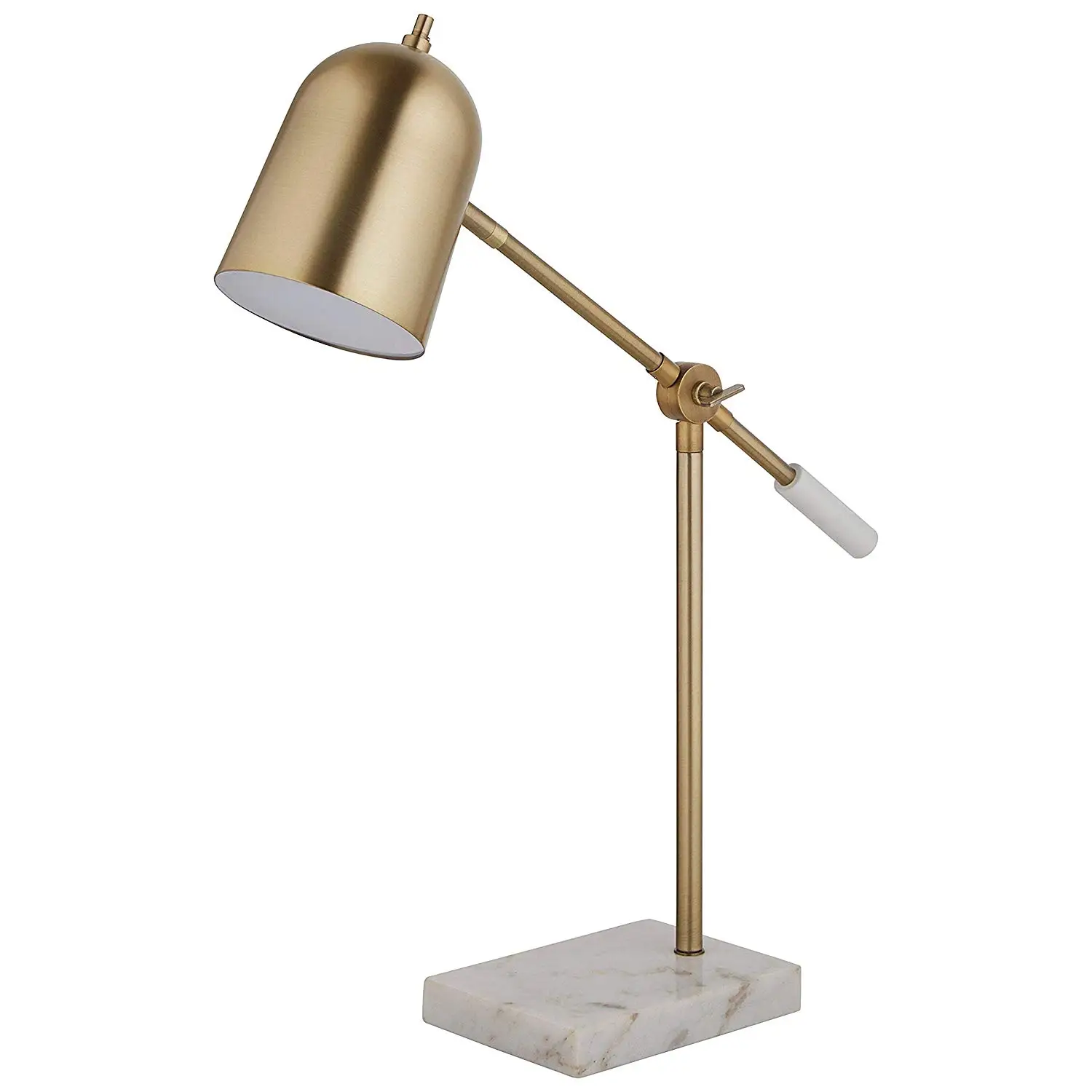 Biumart Marble base vintage Brass Adjustable home decorate retro lamparas with Light Bulb for study ampshades wire Table Lamp