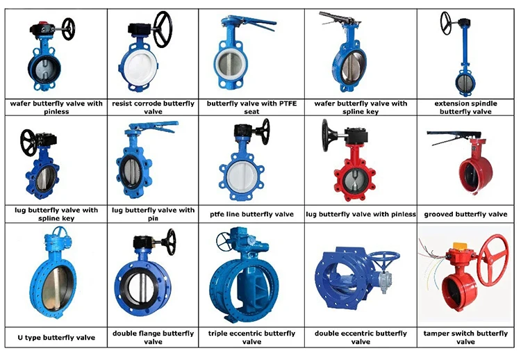 Ductile Iron PTFE Lind Seat Encapsulated Disc Wafer Type Butterfly Valve