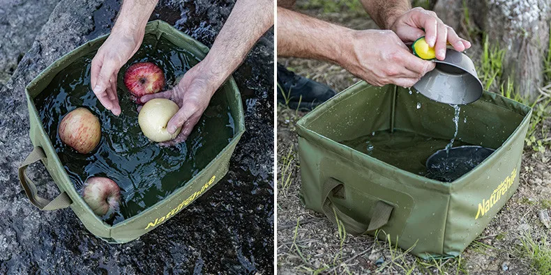 Naturehike Portable Collapsible Wash Outdoor Camping Cleaning Travel Basin Water Square Barrel Folding Bucket