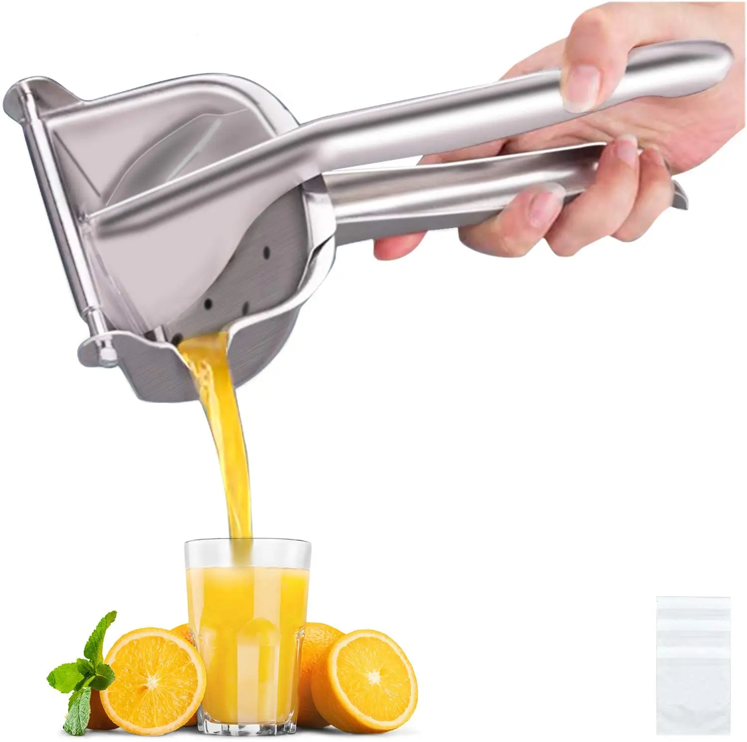 Lime Squeezer Bar Tool Citrus Press with 3.54 Inch Super Large Bowl with Silicone Handles Perfect for Juicing Oranges Big Lemons Limes AerWo Lemon Squeezer Juicer 304 Stainless Steel Manual Juicer 