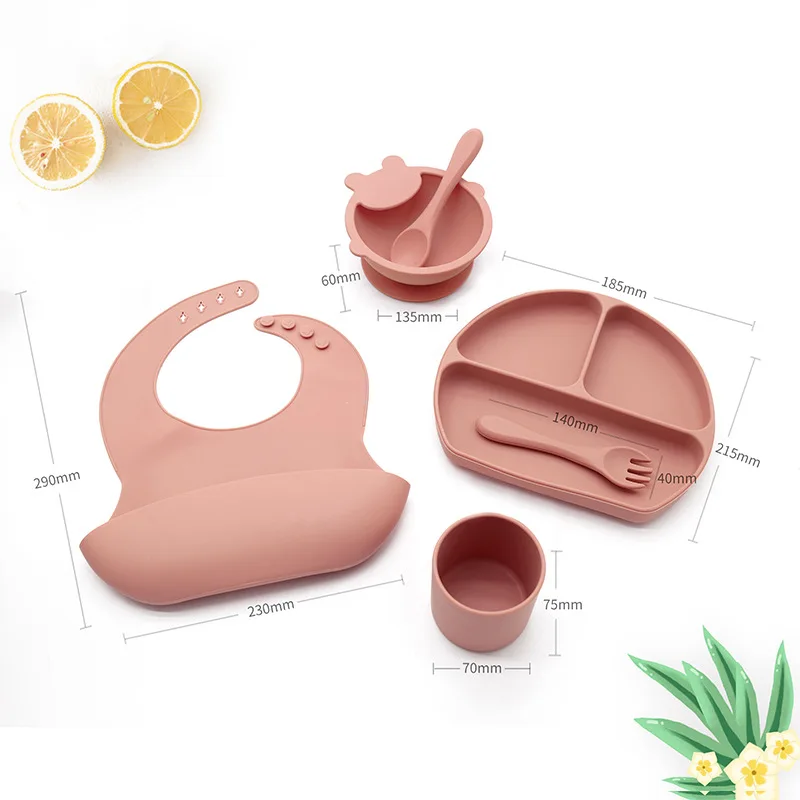 baby smock bib new bpa free baby silicone tab silicone bib Children's silicone bowl divided tableware baby drool bibs manufacture