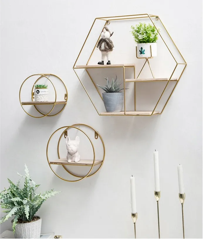 Nordic Style Metal Hanging Wall Mounted Decorate Wall Rack
