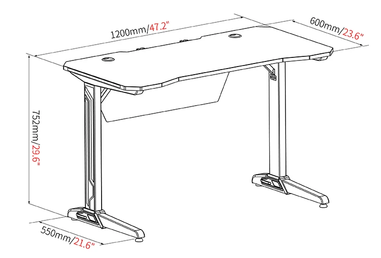 L Shaped Computer Pc Gaming Desks Gaming Table With Led Light Vmes04