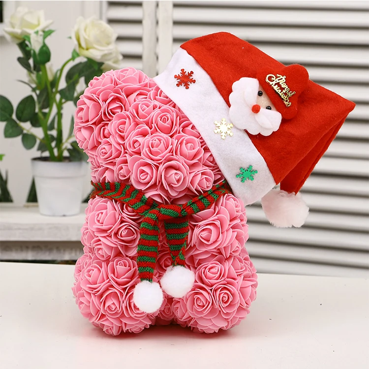 
Decoration 25cm flower rose bear for pretty cheap gift christmas day 