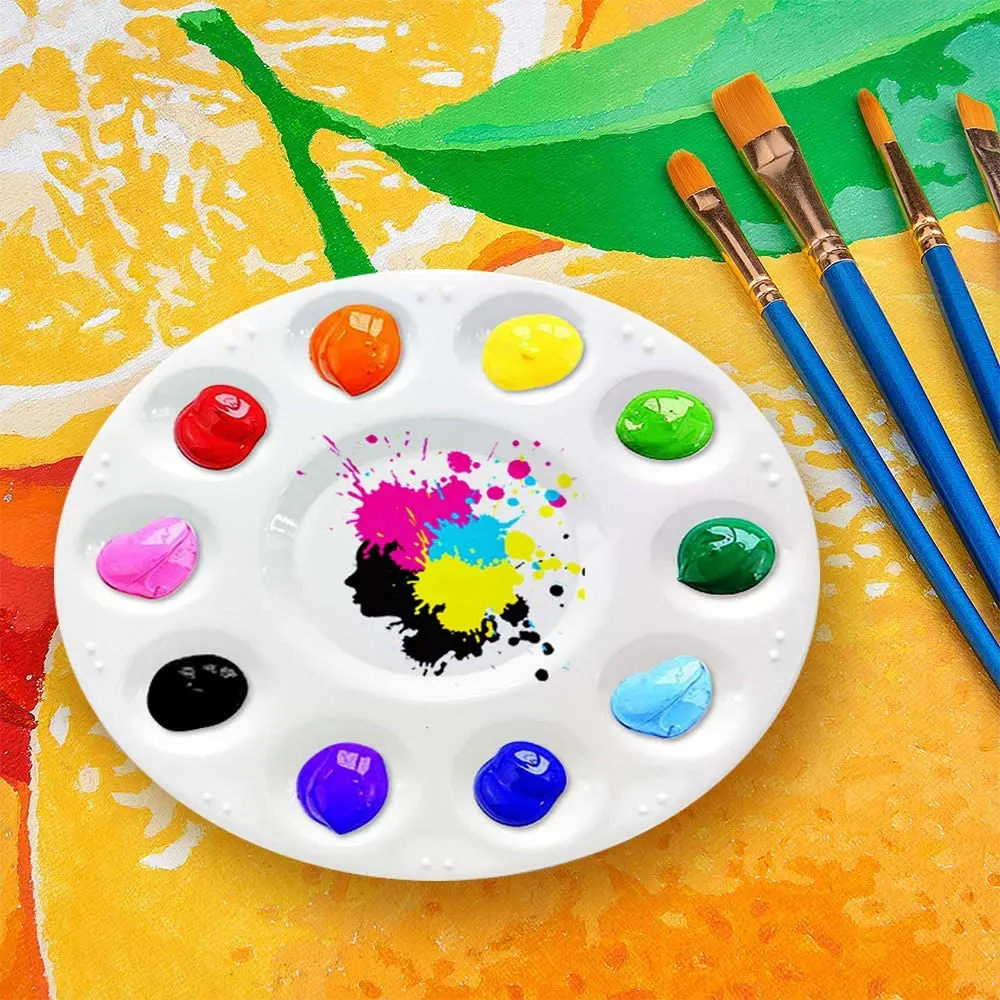 Color 10 Wells Design Plastic Palette Art Paint Plastic Drawing Tray