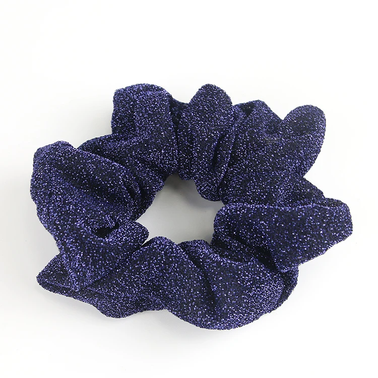 Fashion cute scrunchies coil royal blue hair ties for girls