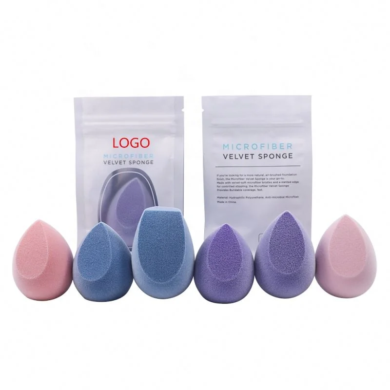 

Super Soft Cosmetic Velvet Microfiber Makeup Sponge, Blue / pink / purple / rose red