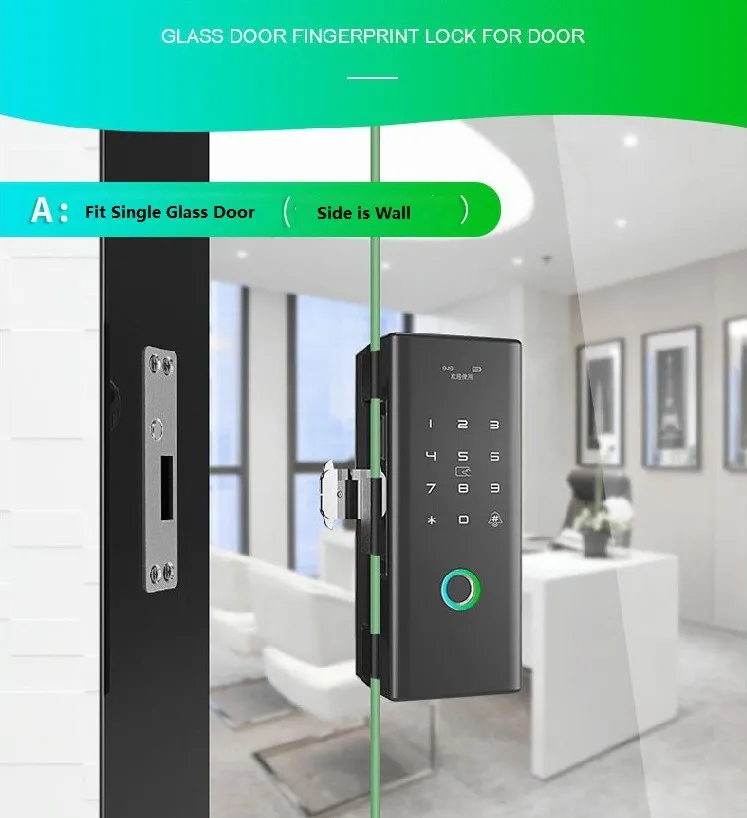 Fingerprint Sliding Glass Door Lock Wifi Tuya App Remote Unlock Smart