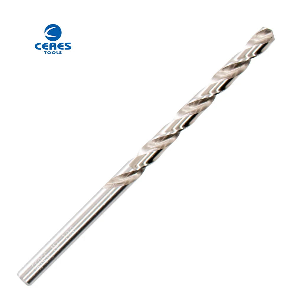 Din340 Standard P6m5 M2 Bright Color Hss Straight Shank Twist Drill Bit