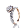 Prong setting Unique 14K White Mix Rose Gold Jewelry Moissanite ring