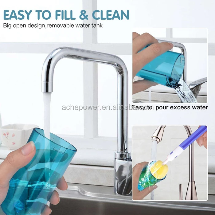 Mini Unique Folding Oral Irrigator Water Flosser Pik with Nasal Wash Function