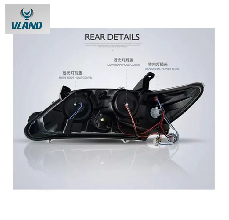 Vland Factory LED car Head lamp for Camry V40 LED headlight  2009-2011  for waterproof headlamp with sequential signal
