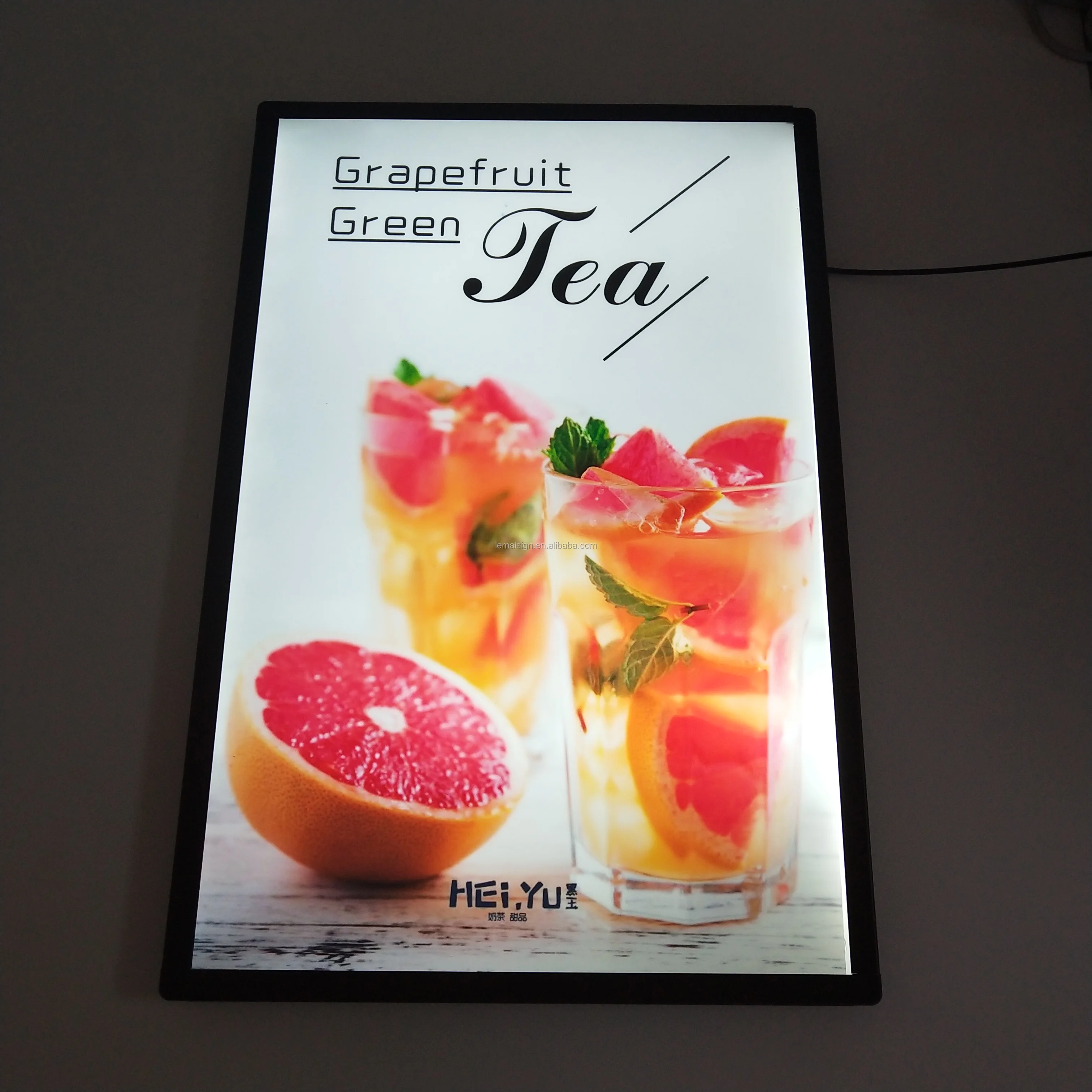 40*60 定制地铁火车店餐厅菜单板磁性显示背光摄影 led 广告灯箱