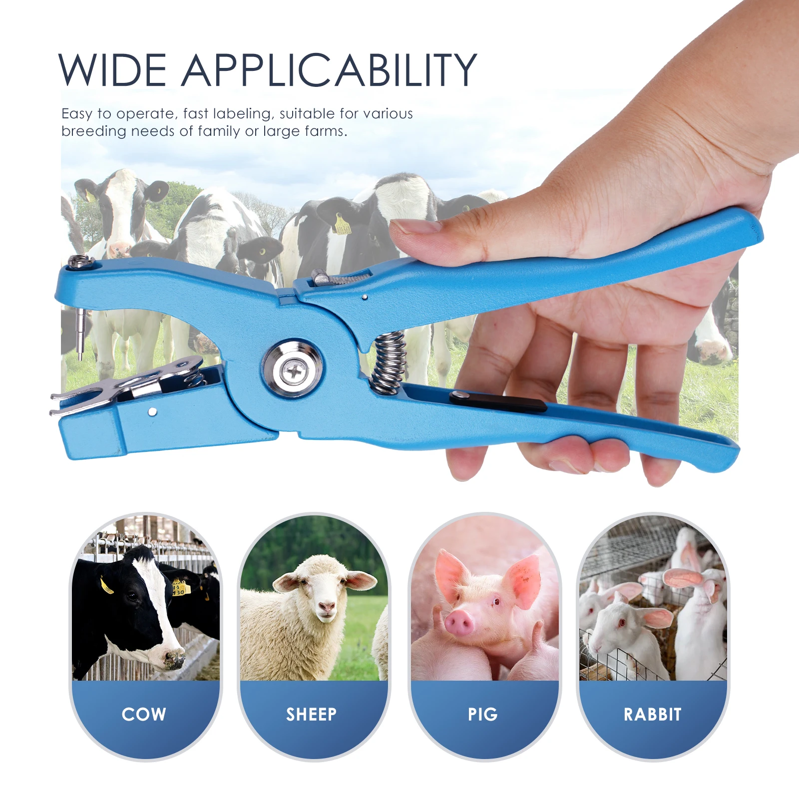 Aluminum Alloy Ear Tag Applicator Livestock Ear Tagger Cattle Sheep Ear ...