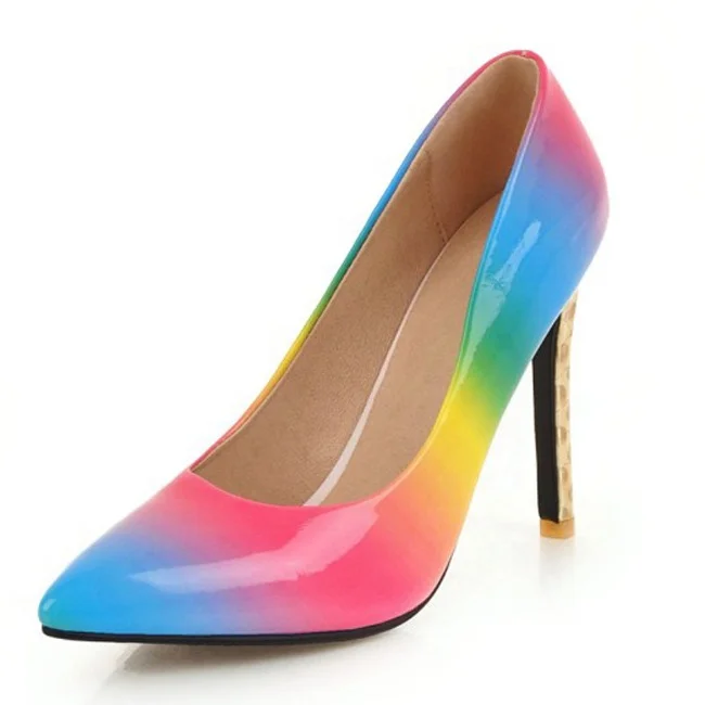 rainbow stilettos