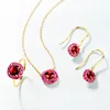 Love & beauty natural gemstone jewelry gold plated sterling silver jewelry set,fine jewelry sets for wedding