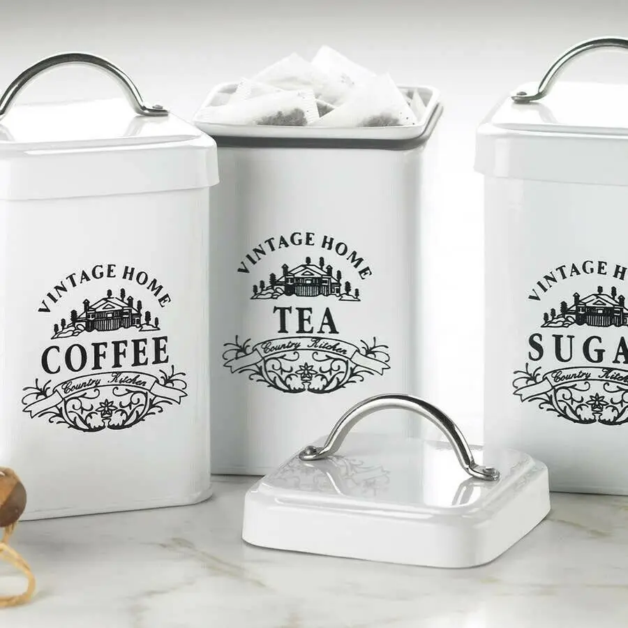 antique tea coffee sugar canisters