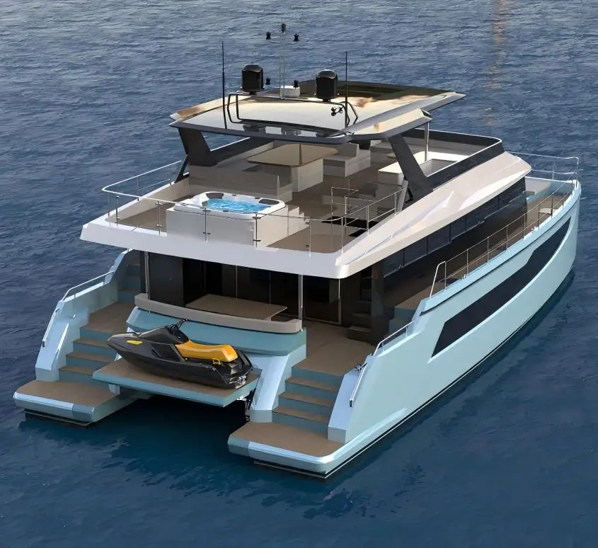 Luxury 55ft Commercial Catamaran Fiberglass Yacht Inboard Engine ...