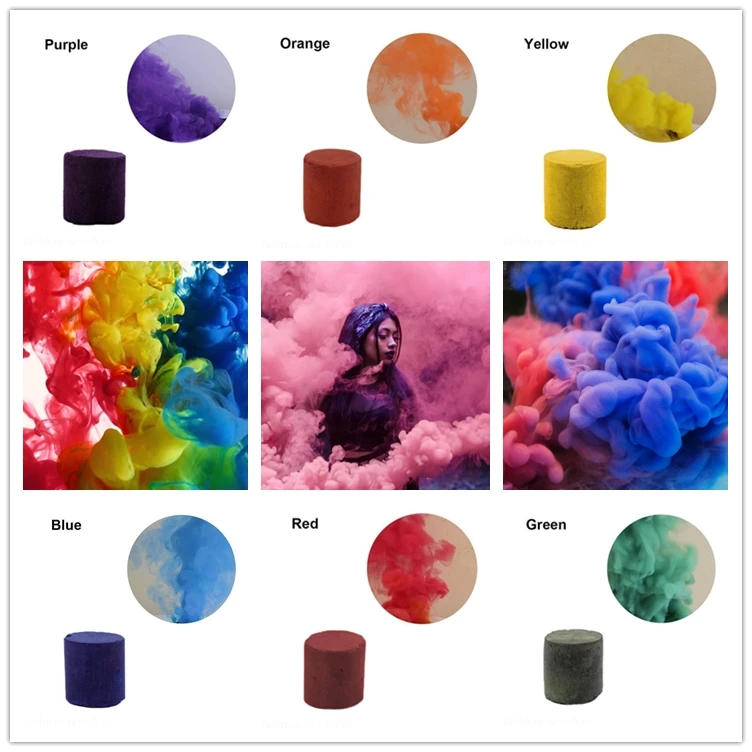 Various Color Smoke Cake Smoke Effect Show Round Bomb Stage Photography AidMA6K 