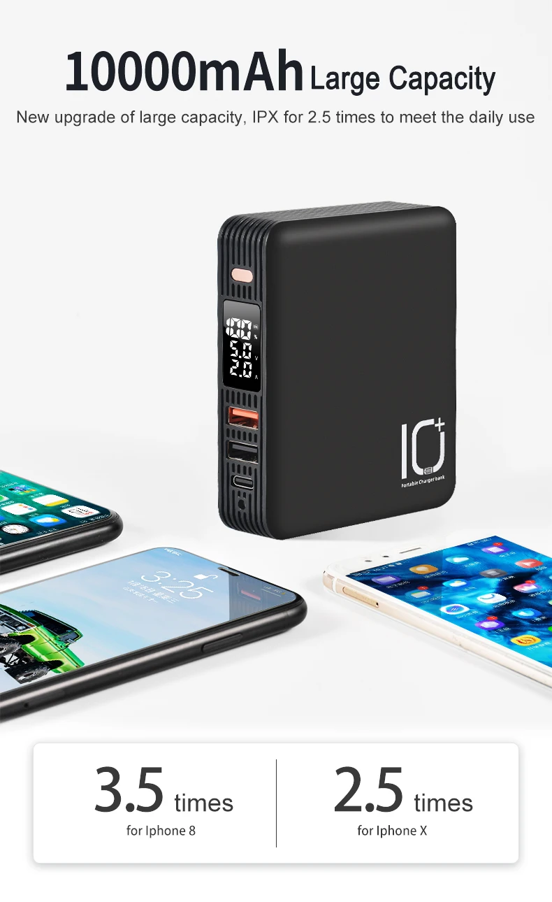 Wholesale Portable Wireless Charger with Battery LED Digital Display - ANKUX.COM