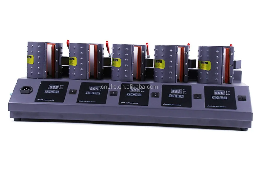 Ofis 5in1 Heat Press Machine for Mug 5 Mugs Printing in One Time with Five Control Machine