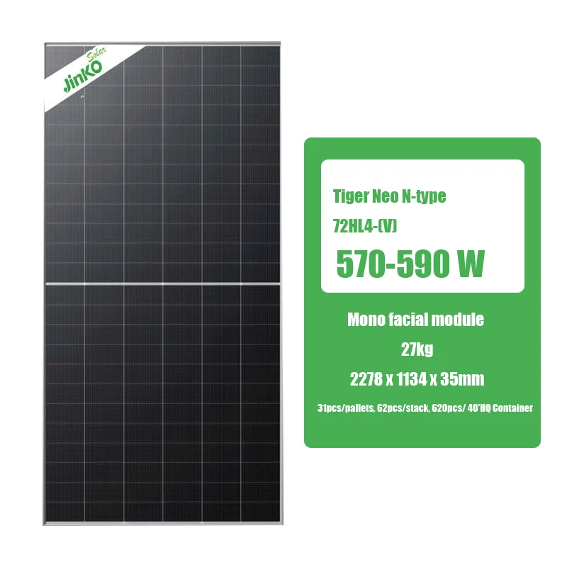 Jinko Tiger Neo N-Type 570-590W Mono Solar Panels - Reliable 72HL4