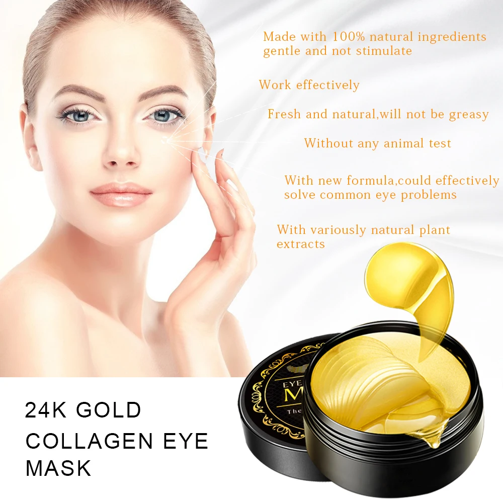 ze light private label 24k gold collagen eye mask anti wrinkle