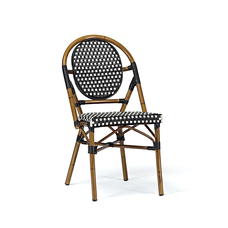 
Foshan Furniture Manufacturer Bamboo Look Wicker Commercial Outside Restaurant Chair 