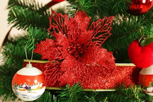 空心圣诞花圣诞人造花圣诞树装饰吊坠