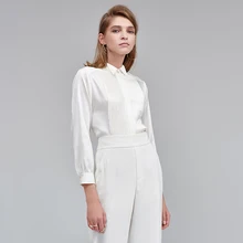 camisa blanca seda mujer