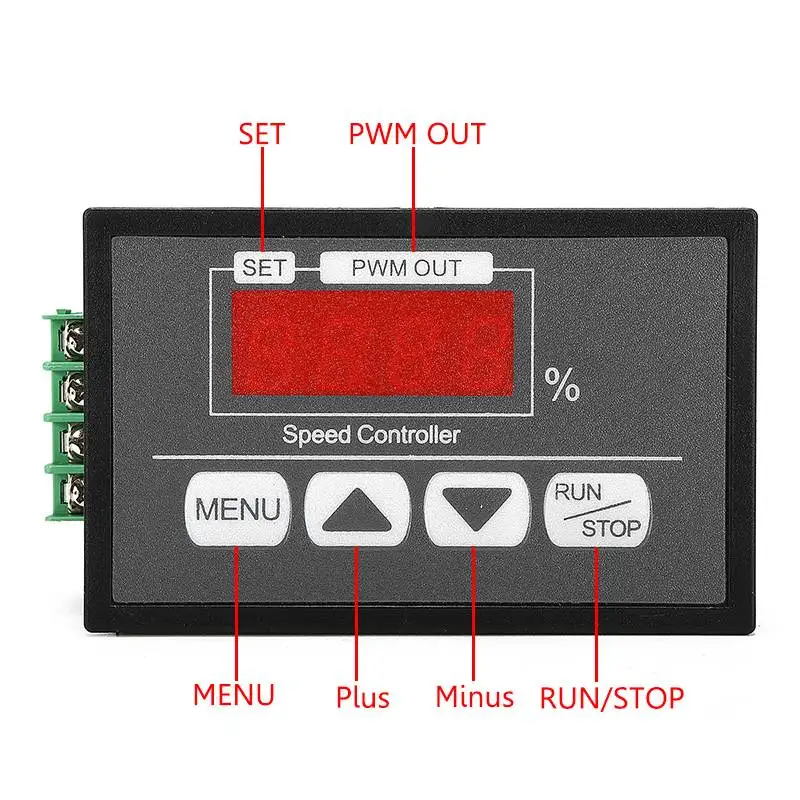 6-60V 30A Slow Start Stop PWM DC Motor Speed Control Switch Digital Display *DC 