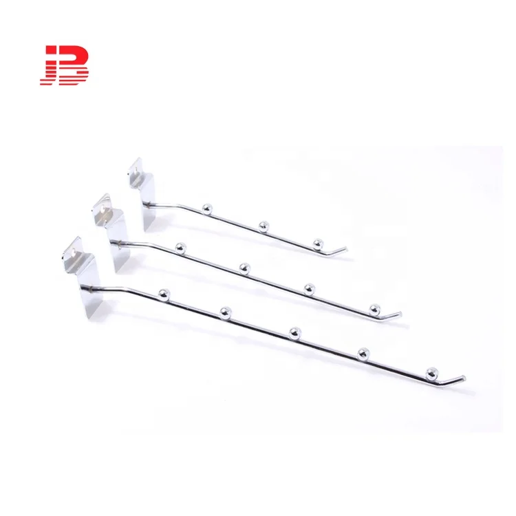 Chrome Color and 6mm Diameter of the wire slatwall hook with 5balls supplier