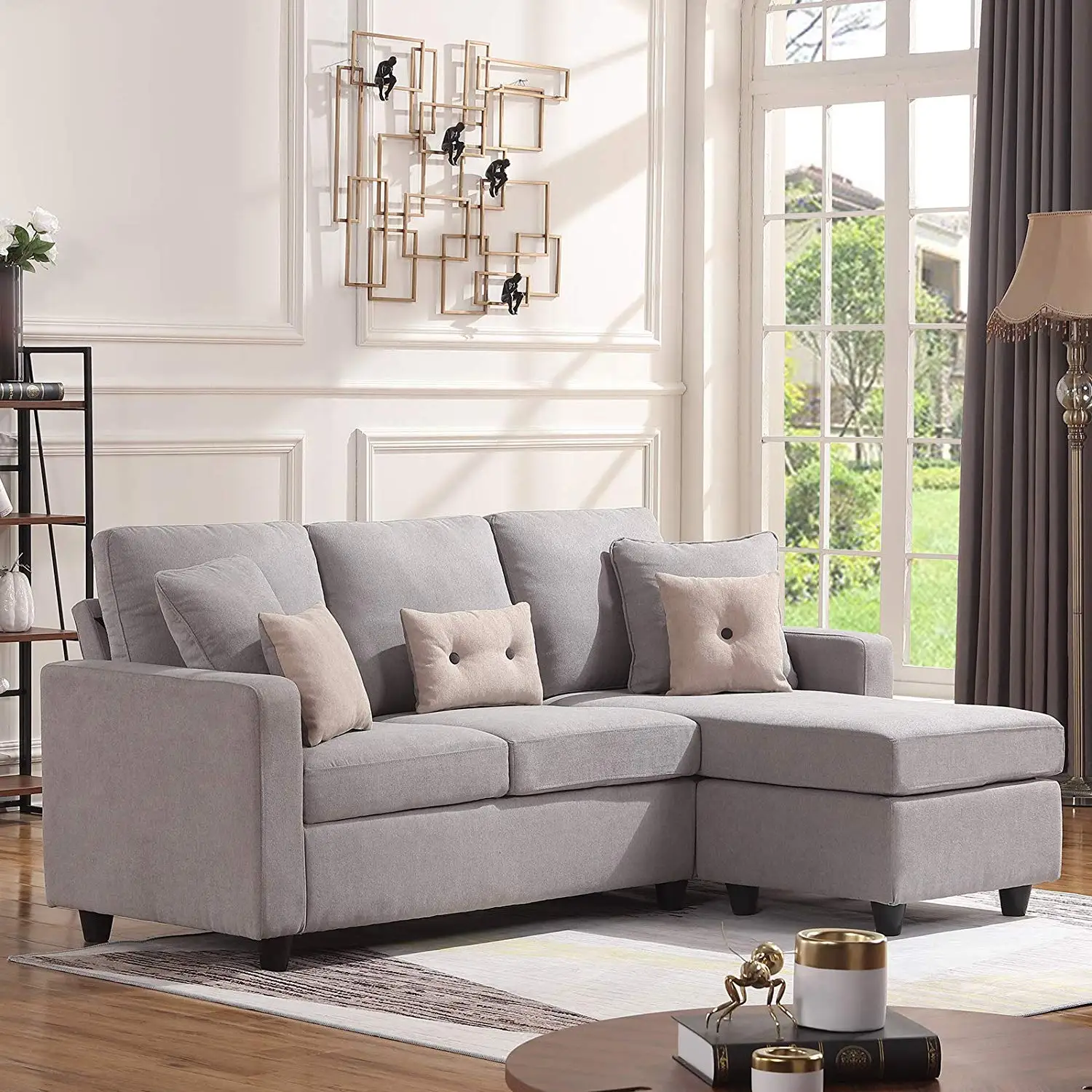 product-Natural wood furniture livingroom Luxury section modern simple sofa set-BoomDear Wood-img-1