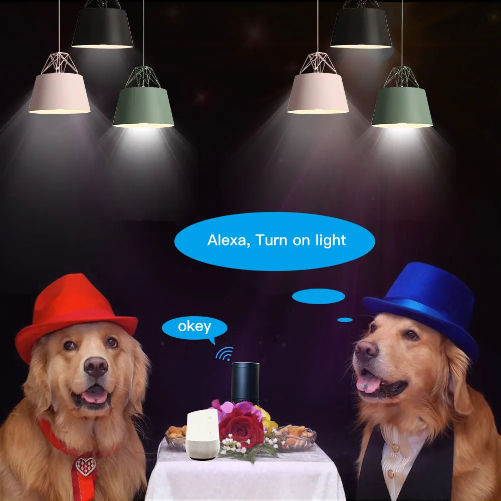 2019 Classic European 7W Smart Home Google Voice Phone APP Remote Control Energy Saving RGB+White Dimming WIFI Light Bulb LED