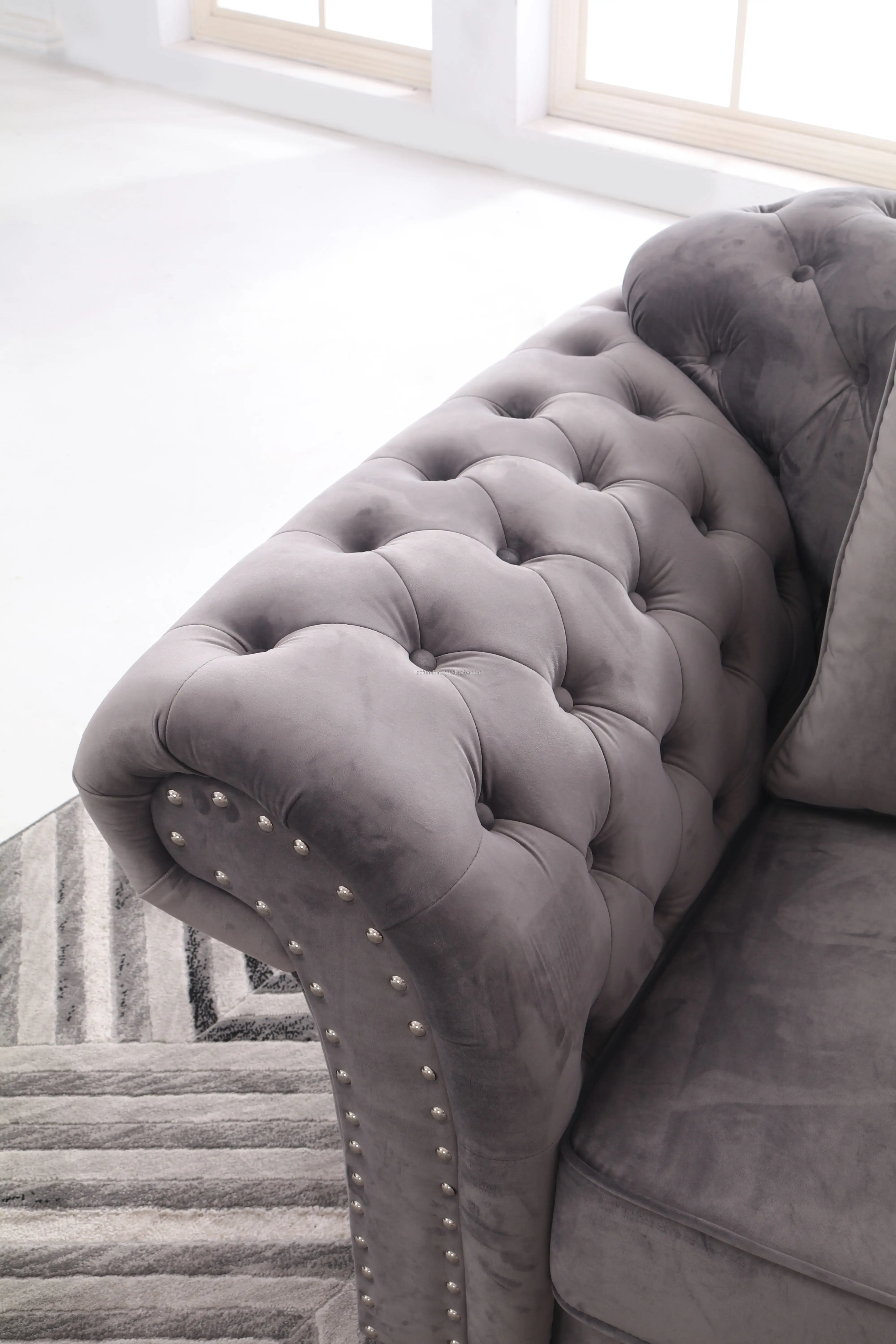 欧式客厅沙发椅家具经典面料切斯特菲尔德沙发