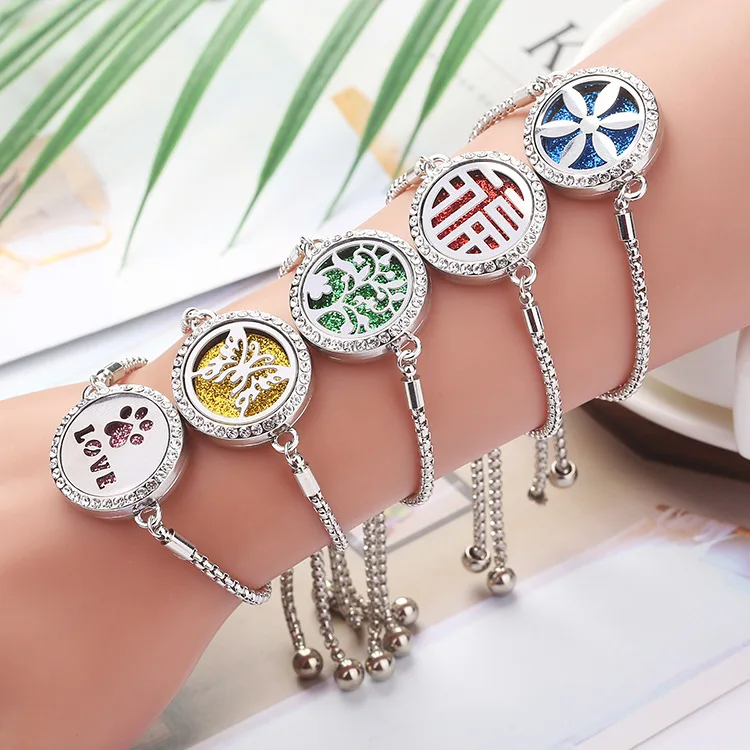 Stainless Steel DIY Adjustable Tree of Life Locket Bracelet