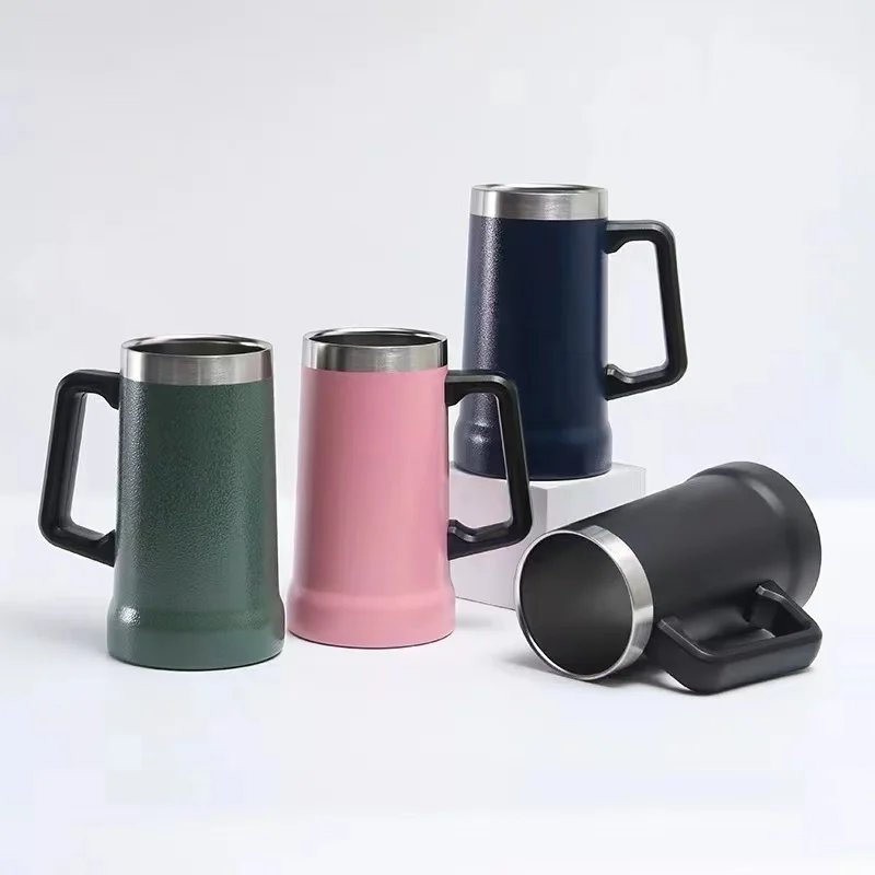 709ml Large Capacity Handle Beer Mug Stainless Steel Double Insulated Mug Brazilian Mug Buy