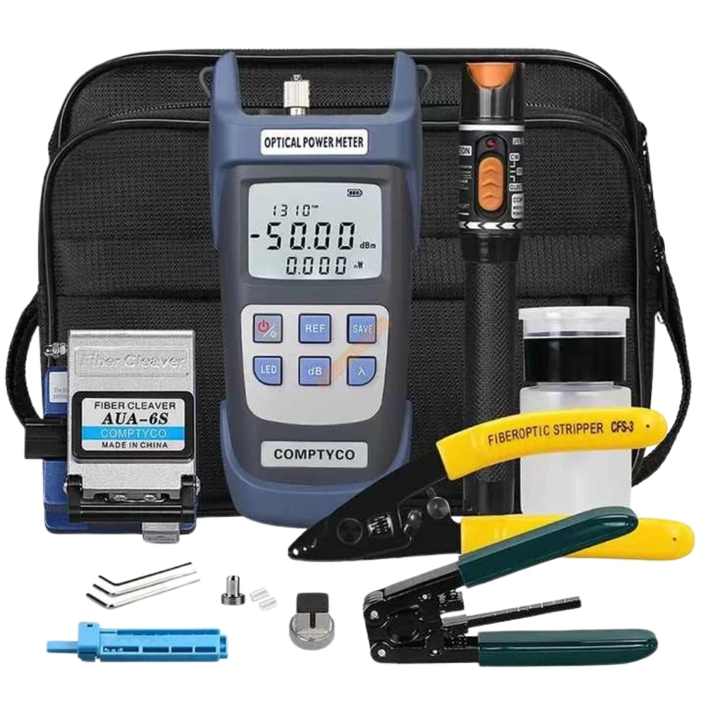 Ftth Splicing Optical Power Meter Vfl Fiber Optic Cleaver Tool Bag