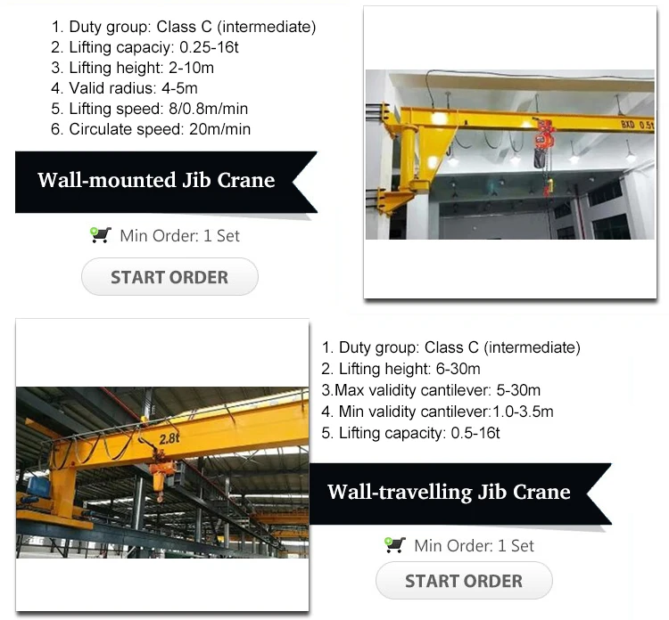 5m working beam 5t 10t 20 t wall mounted jib crane
